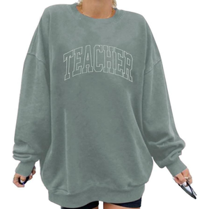 100% coton sweat surdimensionné pour femmes logo personnalisé impression solide goutte épaule col rond toutes les couleurs - Product Image 2