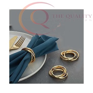 Anneaux de serviette décoratifs en métal élégants et luxueux pour les tables de mariage, vaisselle haut de gamme écologique - Product Image 1
