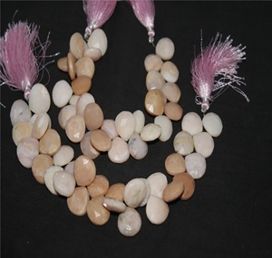 Cuentas de piedras preciosas de ópalo Rosa natural, cuentas facetadas en forma de corazón, cuentas hechas a mano para pulsera, fabricación de joyas - Product Image 6