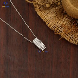 Colgante de diamante de corte redondo TDW 0.178, con cadena de oro blanco de 18k, Diamante Labgrown Hpht/Cvd, joyería fina de diamante - Product Image 3