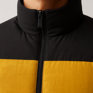 Gilet matelassé Colorblock pour homme Veste matelassée sans manches avec fermeture éclair sur le devant et poches latérales Vêtements d'extérieur décontractés légers et chauds - Product Image 3