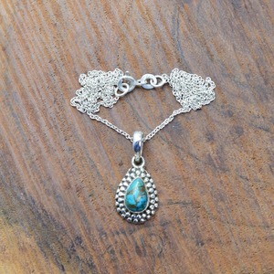 Tendance 925 Sterling Silver Turquoise Gemstone Pendentif Bijoux À La Main En Argent Boho Style Pendentif Bijoux Pour Femmes Cadeau Filles - Product Image 4