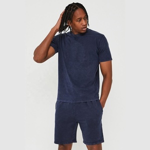 Venta al por mayor High Street Men's Gym Shorts Heavyweight Cotton Fleece Transpirable Sports Sweat Shorts Eco-Friendly Solid Worsted - Product Image 1