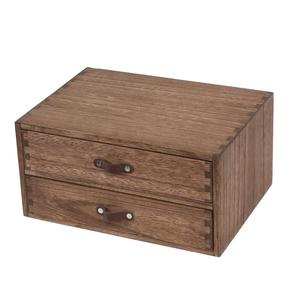 <b>Wood</b> 2 Drawer Desktop Organizer <b>Cabinet</b> Desk Storage Box for Kitchen Counter Dresser Tabletop -Wooden <b>File</b> Organizer Printer - Product Image 1