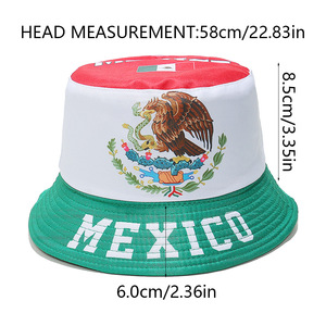 2026 venta al por mayor 2025 Bandera de México sombrero de cubo gorra personalizada Bandera de País fanáticos del fútbol sombreros de cubo para juego de fútbol - Product Image 4