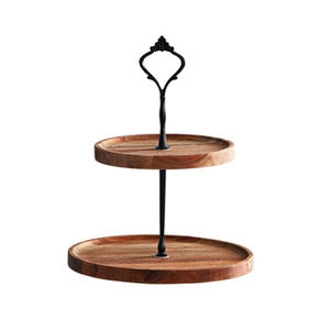100% support à gâteau en bois de meilleure qualité support de fruits tour plateau de service support à gâteau rond en bois avec poli - Product Image 5