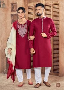 Últimos Diseños Modernos y Tradicionales de Kurti, Pantalón y Dupatta para Mujer, y Kurta y Pijama para Hombre, para Festivales y Fiestas - Product Image 4