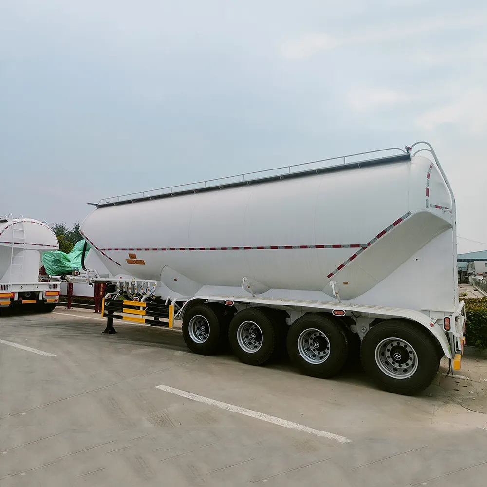 3 Axle 40 50 Cbm Déchargement En Vrac Ciment Cendres Volantes Farine Poudre Matériau Transport Réservoir Heavy Duty Poudre Citerne Semi Remorque