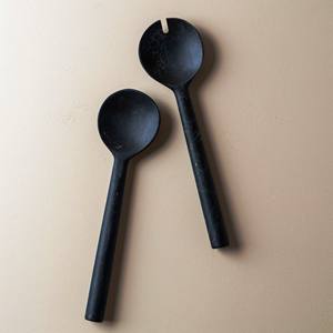 Serveurs à salade de cuisine Ensemble de 2 bols de vente chaude Fabriqué en Inde Comprend un ensemble de service à salade en bois - Product Image 5