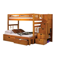 Lit superposé moderne pour enfants Lit superposé durable avec matériaux en bois de teck massif Lit superposé double avec échelles Prix de gros