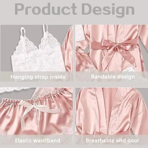 Conjunto de 2 Uds de camisón de encaje para mujer, exquisita ropa para el hogar, nuevo pijama verde para la noche, camisón transparente dividido con cuello en V, conjunto de bragas y sujetador - Product Image 2