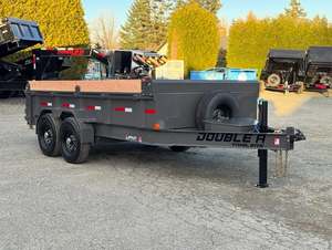 Used Hydraulic Dump Trailer Custom Construction Waste Collection Full 14FT Tandem Axle Steel Utility Heavy Duty High Capacity - Product Image 3