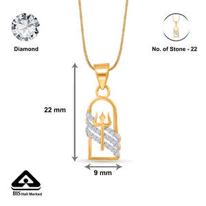 Collar con Colgante Religioso de Trishul en Oro - Product Image 6