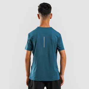 เสื้อยืดฮิปฮอปวินเทจสำหรับวัยรุ่น สีเขียวอมฟ้า ผ้าฝ้าย 100% ระบายอากาศได้ดี ดีไซน์เรียบง่าย ย้อมสีแบบบาติก ถักทอ น้ำหนัก 280 กรัม ทรงหลวม แขนสั้น - Product Image 2
