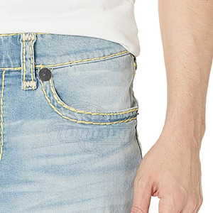 Shorts en jean pour hommes dernier style design personnalisé Services OEM Shorts en jean pour hommes à bas prix Shorts en jean avec logo personnalisé - Product Image 4