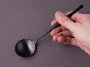 Cuillère à soupe moderne de luxe en métal noir pour le restaurant et l'hôtel de mariage - Product Image 5