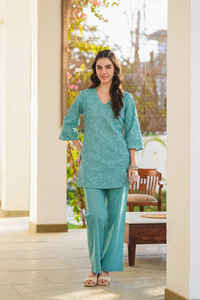 ชุดคอตตอนคอตตอนคุณภาพสูงสำหรับผู้หญิงระบายอากาศได้ดีมีสไตล์สำหรับวันหยุดพักผ่อนในปาร์ตี้ฤดูร้อนง่ายสบายๆรูปแบบที่ไม่ซ้ำใคร - Product Image 2