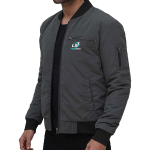 เสื้อแจ็กเก็ตบอมเบอร์สำหรับผู้ชายผ้าแคนวาสออกแบบได้ตามที่ต้องการ - Product Image 3