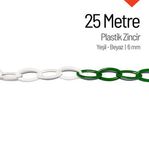Chaîne en plastique vert-blanc de 25 m, type extrudé de 6 mm - Product Image 3