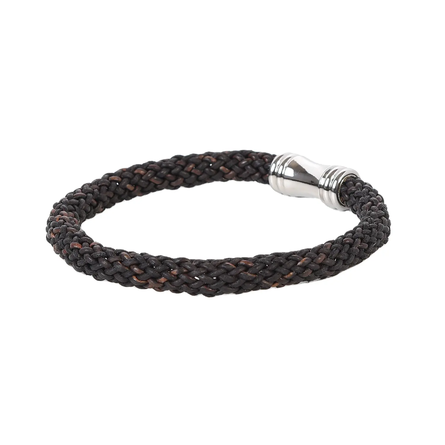 Round braided Leather Bracelet With Magnet clasp
