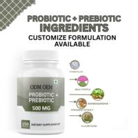 Compléments alimentaires à base de probiotiques Lactobacillus pour la santé intestinale, marque privée, 150 capsules prébiotiques à base de plantes, soutien immunitaire, usage adulte, ODM