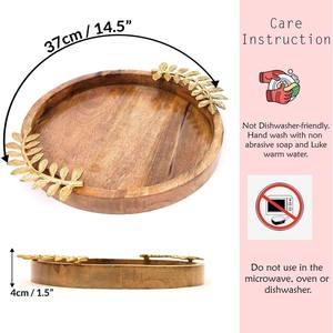 Design moderne pour plateau de service en bois de manguier de haute qualité avec finition blanche et poignées de toutes tailles pour les mariages du Ramadan - Product Image 2