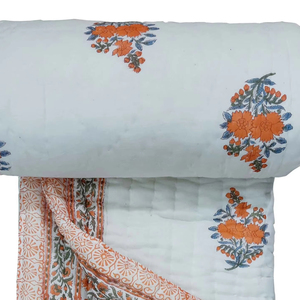 Peso leggero reversibile Kantha letto trapunta King-Queen Size 100% cotone fatto a mano blocco stampa indiana etnica stile moderno - Product Image 1