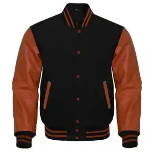 Chaqueta universitaria de alta calidad para hombre, chaqueta de bombardero de lana de algodón rojo, chaqueta universitaria Letterman, chaqueta Versity para hombre