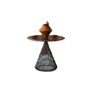 Vente à chaud Table de bistro ronde en bois vintage avec base en fonte Table de salle à manger café rustique - Product Image 6