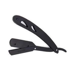 Rasoir droit de barbier avec manche en acier inoxydable, rasoir pliant à bord droit avec votre propre nom de marque - Product Image 2