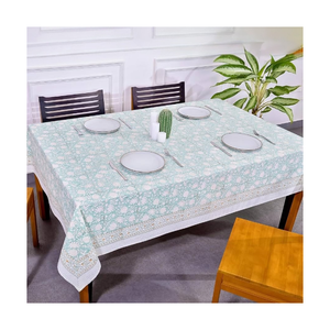 Tailor Made GOTS Certified Blue Floral <b>Table</b> <b>Cloth</b> Cotton Dining <b>Table</b> Cover Custom Size Custom Weight Eco Friendly OEM ODM - Product Image 6