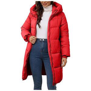 Manteau bouffant tricoté épaissi hommes à capuche mi-longueur automne hiver fermeture éclair avant coupe ample décontracté matelassé manteaux imperméables - Product Image 3