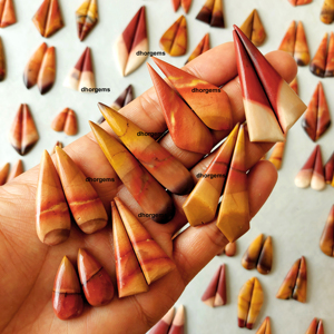 Mookaite หินแจสเปอร์ธรรมชาติแบบคู่,สำหรับทำต่างหูเครื่องประดับแฟชั่นจำนวนมาก - Product Image 3