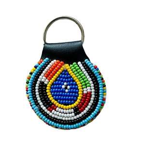 Llavero Bohemio a Cuadros con Cuentas, Personalizado, Hecho a Mano, Bordado con Cuentas de Semillas, Anillo de Metal Plateado, Amuleto para Bolso, Regalo - Product Image 2