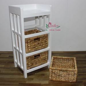 Gabinetto di stile bohémien costruito a mano vietnamita acqua giacinto cassetti ripiano in legno per la casa organizzazione soggiorno decorazione - Product Image 6