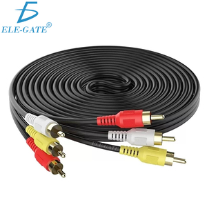 5 Meters RCA Audio Video <b>Cable</b> Male Male Pure Copper Conductor PVC Jacket Braid AUX Projector <b>Microphone</b> Guitar Car Speaker HDTV - Product Image 1