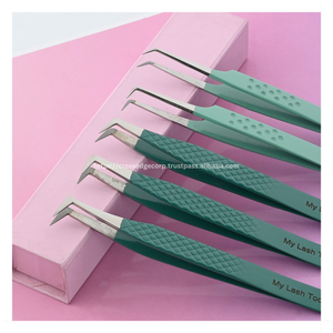 Pinza Ligera con Punta de Fibra para Extensión de Pestañas, Herramienta de Volumen de 90 Grados, Agarre de Fibra de Acero Inoxidable, Profesional - Product Image 1