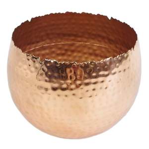 Tazón de servicio de cobre de diseño martillado con acabado de espejo Ideal para uso de servicio de ensalada de frutas - Product Image 1