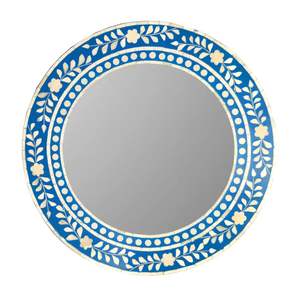 Handmade Blue Bone Inlay Floral Pattern Mirror <b>Frame</b> Decorative Living Room Wooden Wall Mirror Direct Wholesaler BY HF CRAFTS - Product Image 6