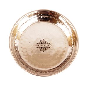 IndianArtVilla Placa de arroz de cobre puro Diseño martillado Tamaño pequeño para Seving, 100 ML - Product Image 3