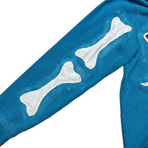 New 2025 customized hiphop contrast patch work applique embroidery zipper up stylish men <b>hoodie</b> knitted top zip men <b>hoodies</b> - Product Image 5