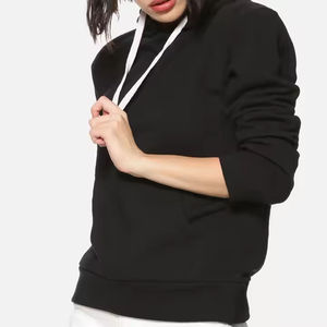 Meilleure qualité en gros Logo personnalisé à manches longues sweats à capuche pour femmes personnalisé solide porter femmes sweats à capuche nouveauté 2025 - Product Image 2
