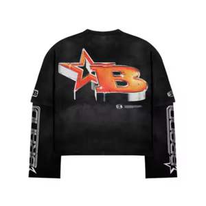 Camiseta de manga larga de doble capa con logotipo personalizado de alta calidad, impresión DTG de pantalla, último estilo, precio al por mayor, camiseta de peso pesado para hombre - Product Image 1