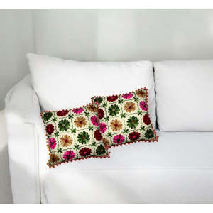 Funda de Cojín Decorativa Cuadrada de 16x16 con Estampado Digital de Patchwork Indio Multicolor Vibrante - Product Image 1
