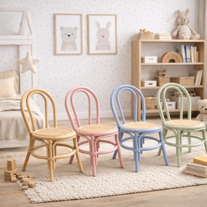 Silla infantil de ratán de colores para comedor y estudio, buena oferta, sillas para bebés al por mayor - Product Image 6