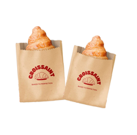Sacs en papier brun jetables pour croissants et beignets, imprimés avec un logo personnalisé, biodégradables, écologiques, résistants à la graisse et aux huiles, de qualité alimentaire