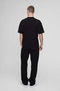 Camiseta de algodón de manga corta con cuello redondo de 220gms para hombre, camisetas informales holgadas simples de Color sólido, gran oferta, diseño en blanco con logotipo frontal - Product Image 3