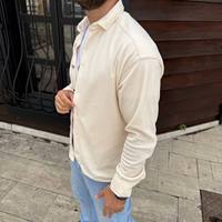 Chemise-veste en coton à carreaux pour homme avec logo personnalisé, manches longues, boutonnée, avec poches, idéale pour l'automne et les superpositions