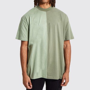 Vente en gros nouveau design T-shirt 100% coton pour hommes de haute qualité surdimensionné blanc couleur bloc couture T-shirt pour hommes - Product Image 6