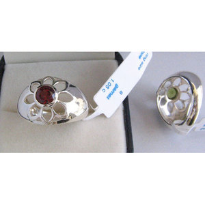 Women's Natural Garnet <b>925</b> Sterling <b>Silver</b> <b>Ring</b> Shah Gems Bezel Setting Adjustable Size Gift - Product Image 1